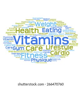 Concept or conceptual abstract word cloud on white background as metaphor for health, nutrition, diet, wellness, body, energy, medical, fitness, medical, gym, medicine, sport, heart or science