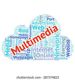 Concept or conceptual abstract word cloud   as metaphor for internet, network, Website
