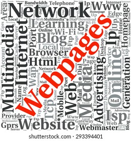 Concept or conceptual abstract word cloud   as metaphor for internet, network, Website