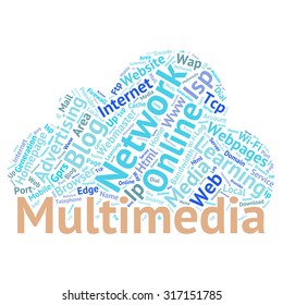 Concept or conceptual abstract word cloud   as metaphor for internet, network, Website