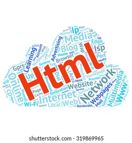 Concept or conceptual abstract word cloud   as metaphor for internet, network, Website