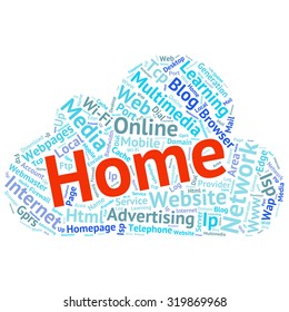 Concept or conceptual abstract word cloud   as metaphor for internet, network, Website