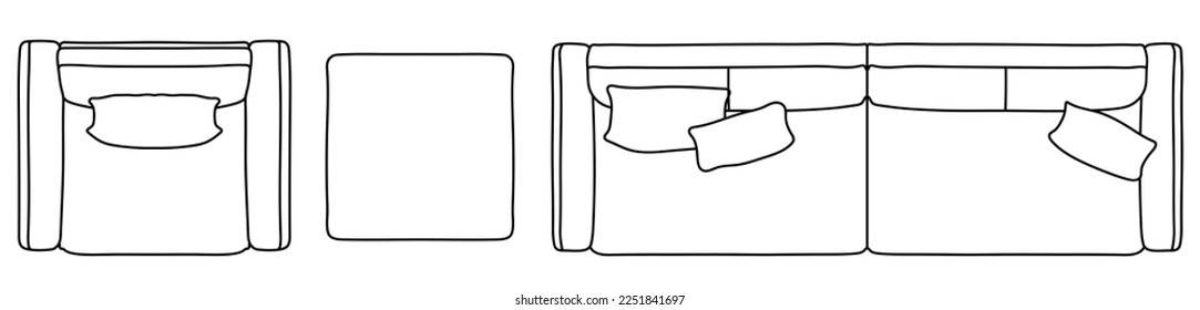 Concept or conceptual set or collection of armchairs from different perspectives isolated on white. Vector as a metahor for architecture and interior design, modern style, home and business