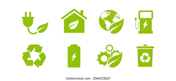 Concept with connected icons related to alternative fuel, eco,  green energy