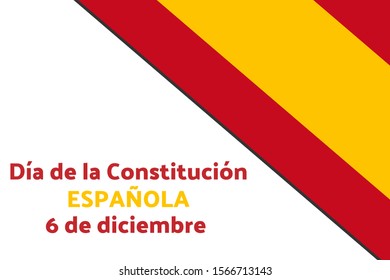 Concept of Constitution Day in Spain or Día de la Constitución Española in Spanish. Template for background, banner, card, poster with text inscription. Vector EPS10 illustration