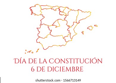 Concept of Constitution Day in Spain or Día de la Constitución Española in Spanish. Template for background, banner, card, poster with text inscription. Vector EPS10 illustration