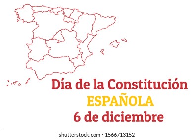 Concept of Constitution Day in Spain or Día de la Constitución Española in Spanish. Template for background, banner, card, poster with text inscription. Vector EPS10 illustration