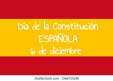 Concept of Constitution Day in Spain or Día de la Constitución Española in Spanish. Template for background, banner, card, poster with text inscription. Vector EPS10 illustration