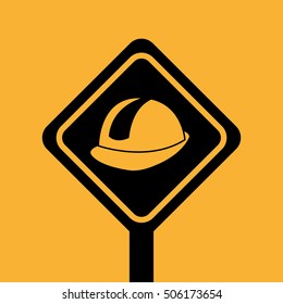concept constrcution building helmet icon graphic vector illustration
