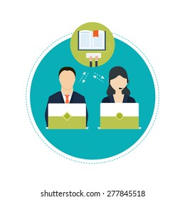 Concept of consulting services, project management, strategic planning, on-line education, distance education and e-learning