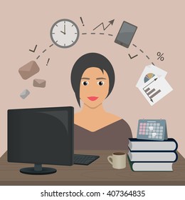 Concept of consulting services, project management, time management, marketing research, strategic planning. Perfect for website image design elements or newsletter,  magazine, or web banners.