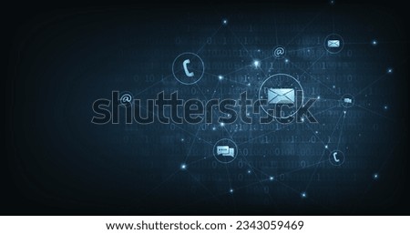 Concept of Contact us or the Customer support hotline connect. call center service provider, advice to customer help, and support services are digital on dark blue background.