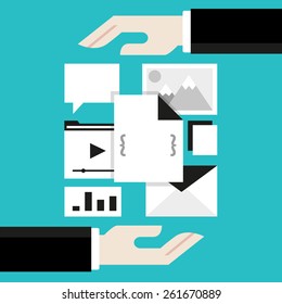 Concept of content management system - vector illustration