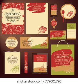 Concept cook chief logotype. Modern linear label, emblem, badge. Vector illustration.  Luxury silhouette crown for food and drink delivery. Template logo for nutrition catering cafe, restaurant menu