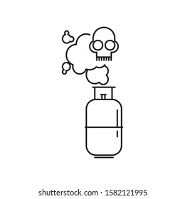 Concept of cooking gas safety. Outline thin line flat illustration. Isolated on white background. 