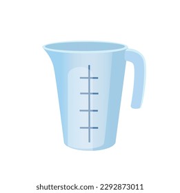 Concept Cooking measuring cup. This illustration features a flat, vector, cartoon-style design of a measuring cup for cooking bakery. Vector illustration.