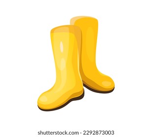 Concept Cooking waterproof boots rain. This illustration features a pair of waterproof boots designed for autumn weather. Vector illustration.