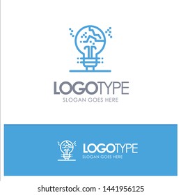 Concept, Copycat, Fail, Fake, Idea Blue outLine Logo with place for tagline