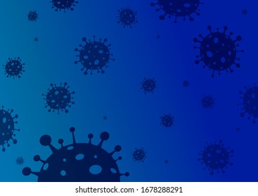 Concept of Coronavirus background vector illustration. Coronavirus 2019-nC0V Outbreak. Virus Corona vectors. Blue background vector illustration