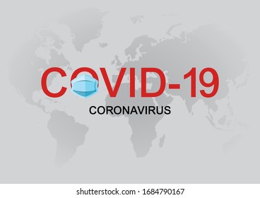 Concept of Coronavirus Covid-19 inscription typography design logo. COVID-19 prevention backgroun