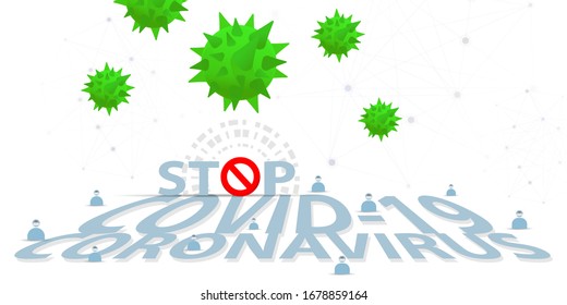 Concept Coronavirus. Prevent or stop the super spread of the COVID-19 worldwide. Social distance