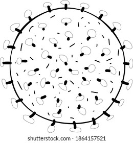 Concept COVID-19 Coronavirus, virus silhouette, vector illustration.