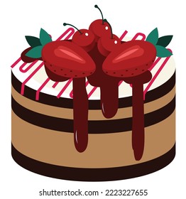 concepto de crema tarta fruta vectorial arte colorido e ilustración