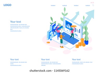 Concept Create, manage, edit your website, business, digital solution for, presentation, social media. Vector illustration website development, team work, startup, marketing, growth, analytics. 

