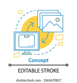 Concept creating icon. General notion idea thin line illustration. Vector isolated outline drawing. Editable stroke