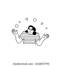 The concept of creating, marketing and sharing digital content. Digital Business. Modern line-style illustration for web banners, character images, print materials