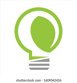 concept creative Ecology bulb lamp. Energy saving lamp logo design vector