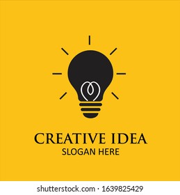 Concept creative idea and innovation. Light Bulb and Creative Idea Word. Illustration Vector EPS10