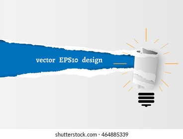 Concept of creative idea and innovation with  paper light bulb.