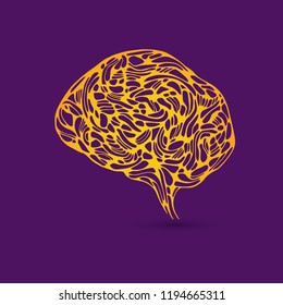 The concept of creative mind. Abstract human brain, vector illustration