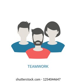 Concept of creative teamwork with people icon. Infographic teamwork and brainstorming.