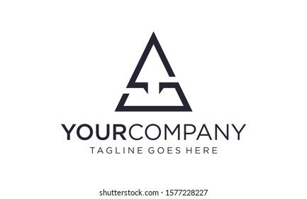 Concept of creative triangle logo design