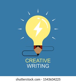 Concept of creative writing. Flat style illustration. 