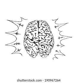 Concept of creativity with human brain.