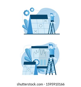 Concept creator, Concept Blogging, education, creative writing, content management for web page, banner, presentation, social media, documents, cards, posters. Vector illustration news, copywriting.