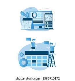 Concept creator, Concept Blogging, education, creative writing, content management for web page, banner, presentation, social media, documents, cards, posters. Vector illustration news, copywriting.