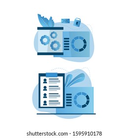Concept creator, Concept Blogging, education, creative writing, content management for web page, banner, presentation, social media, documents, cards, posters. Vector illustration news, copywriting.