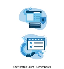 Concept creator, Concept Blogging, education, creative writing, content management for web page, banner, presentation, social media, documents, cards, posters. Vector illustration news, copywriting.