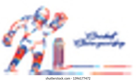 Concept of Cricket sportsman playing match Dive to Catch. Vector illustration