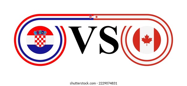 the concept of croatia vs canada. vector illustration isolated on white background