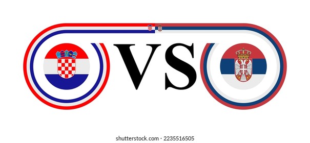 the concept of croatia vs serbia. vector illustration isolated on white background