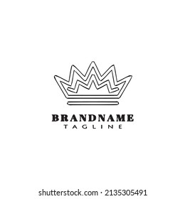 diseño de dibujos animados del logo de la corona de concepto icono ilustración de vector aislado negro