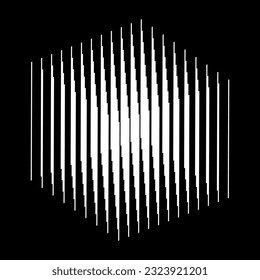 Concept cube with vertical lines in transition. Abstract art lines background.