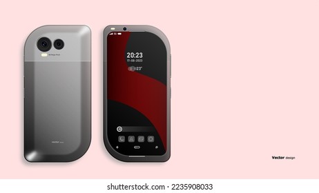 concept curved smart phone background design vector