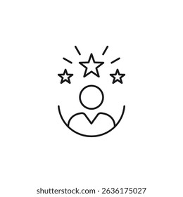 The concept of customer satisfaction with people and three stars, great for websites, social media and marketing materials to illustrate high ratings.