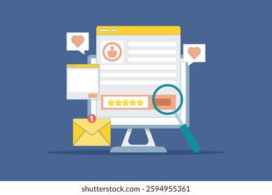 Concept Customers share product ratings on websites, brand marketing strategies, customer reviews and ratings on social media. User feedback and website ratings Customer feedback, review websites.